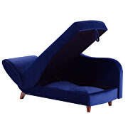 Artemax blue chaise lounge with storage and solid wood legs by La Spezia additional picture 11