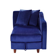 Artemax blue chaise lounge with storage and solid wood legs by La Spezia additional picture 6