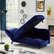 Artemax blue chaise lounge with storage and solid wood legs by La Spezia additional picture 10