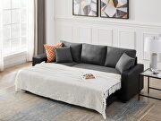 Linen reversible sleeper sectional sofa with storage and 2 stools steel gray by La Spezia additional picture 14