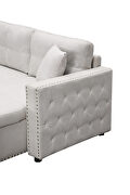 Beige leathaire reversible sleeper sectional sofa with storage additional photo 2 of 14