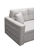 Beige leathaire reversible sleeper sectional sofa with storage by La Spezia additional picture 11