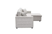 Beige leathaire reversible sleeper sectional sofa with storage by La Spezia additional picture 8