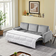 Gray velvet reversible sleeper sectional sofa with storage chaise by La Spezia additional picture 2