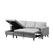 Gray velvet reversible sleeper sectional sofa with storage chaise by La Spezia additional picture 11