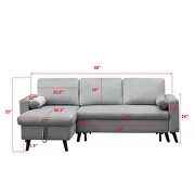 Gray velvet reversible sleeper sectional sofa with storage chaise by La Spezia additional picture 10