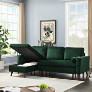 Green velvet reversible sleeper sectional sofa with storage chaise by La Spezia additional picture 2
