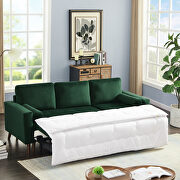 Green velvet reversible sleeper sectional sofa with storage chaise by La Spezia additional picture 3