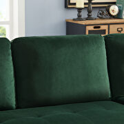 Green velvet reversible sleeper sectional sofa with storage chaise by La Spezia additional picture 5