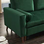 Green velvet reversible sleeper sectional sofa with storage chaise by La Spezia additional picture 6