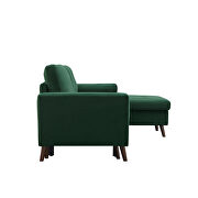 Green velvet reversible sleeper sectional sofa with storage chaise by La Spezia additional picture 8