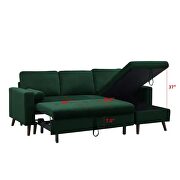 Green velvet reversible sleeper sectional sofa with storage chaise by La Spezia additional picture 10