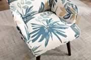 Blue linen chair with ottoman for indoor home and living room additional photo 5 of 15