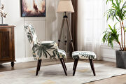 Green linen chair with ottoman for indoor home and living room by La Spezia additional picture 14