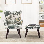 Green linen chair with ottoman for indoor home and living room by La Spezia additional picture 6