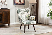 Green linen chair with ottoman for indoor home and living room by La Spezia additional picture 8