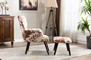 Brown linen chair with ottoman for indoor home and living room by La Spezia additional picture 14