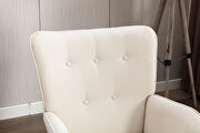 Beige linen chair with ottoman for indoor home and living room by La Spezia additional picture 15