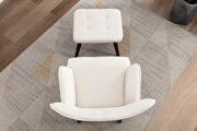 Beige linen chair with ottoman for indoor home and living room by La Spezia additional picture 16