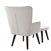 Beige linen chair with ottoman for indoor home and living room by La Spezia additional picture 3