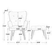 Beige linen chair with ottoman for indoor home and living room additional photo 4 of 17