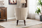 Beige linen chair with ottoman for indoor home and living room additional photo 5 of 17