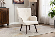 Beige linen chair with ottoman for indoor home and living room by La Spezia additional picture 8
