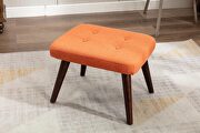 Orange linen chair with ottoman for indoor home and living room additional photo 2 of 13