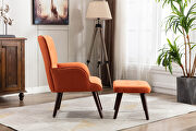 Orange linen chair with ottoman for indoor home and living room by La Spezia additional picture 12