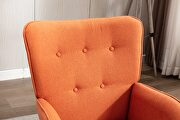 Orange linen chair with ottoman for indoor home and living room by La Spezia additional picture 13