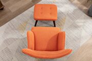 Orange linen chair with ottoman for indoor home and living room by La Spezia additional picture 14