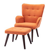 Orange linen chair with ottoman for indoor home and living room additional photo 4 of 13