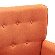 Orange linen chair with ottoman for indoor home and living room additional photo 5 of 13