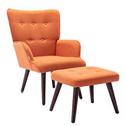 Orange linen chair with ottoman for indoor home and living room by La Spezia additional picture 6