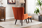 Orange linen chair with ottoman for indoor home and living room by La Spezia additional picture 7