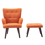 Orange linen chair with ottoman for indoor home and living room by La Spezia additional picture 8
