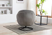Gray soft velvet fabric accent chair with ottoman by La Spezia additional picture 2