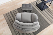 Gray soft velvet fabric accent chair with ottoman by La Spezia additional picture 5