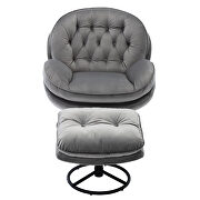 Gray soft velvet fabric accent chair with ottoman by La Spezia additional picture 9