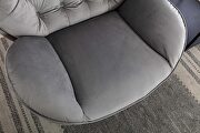 Gray soft velvet fabric accent chair with ottoman by La Spezia additional picture 10