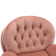 Pink soft velvet fabric accent chair with ottoman additional photo 2 of 10