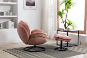 Pink soft velvet fabric accent chair with ottoman additional photo 3 of 10