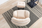 Beige soft velvet fabric accent chair with ottoman by La Spezia additional picture 11