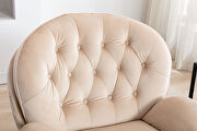 Beige soft velvet fabric accent chair with ottoman additional photo 3 of 17
