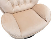 Beige soft velvet fabric accent chair with ottoman by La Spezia additional picture 4