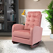 Pink velvet upholstered rocking chair by La Spezia additional picture 12