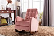 Pink velvet upholstered rocking chair by La Spezia additional picture 13