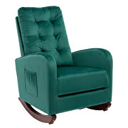 Green velvet upholstered rocking chair by La Spezia additional picture 9