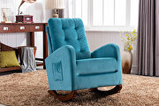 Blue velvet upholstered rocking chair by La Spezia additional picture 13