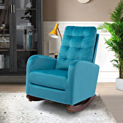 Blue velvet upholstered rocking chair by La Spezia additional picture 14